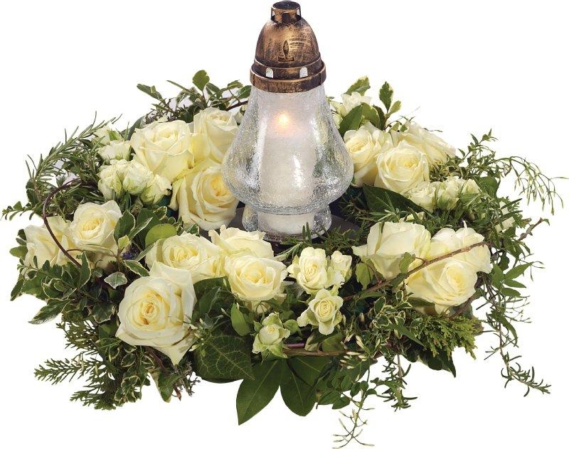 White Rose Wreath and Lantern.